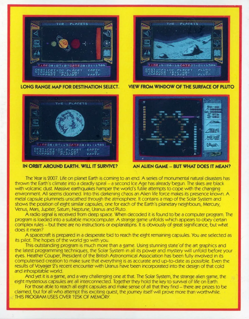 The Planets box back