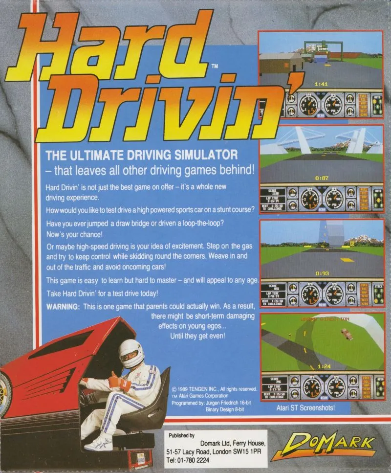 Hard Drivin' box back