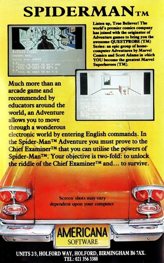 Questprobe featuring Spider-Man box back