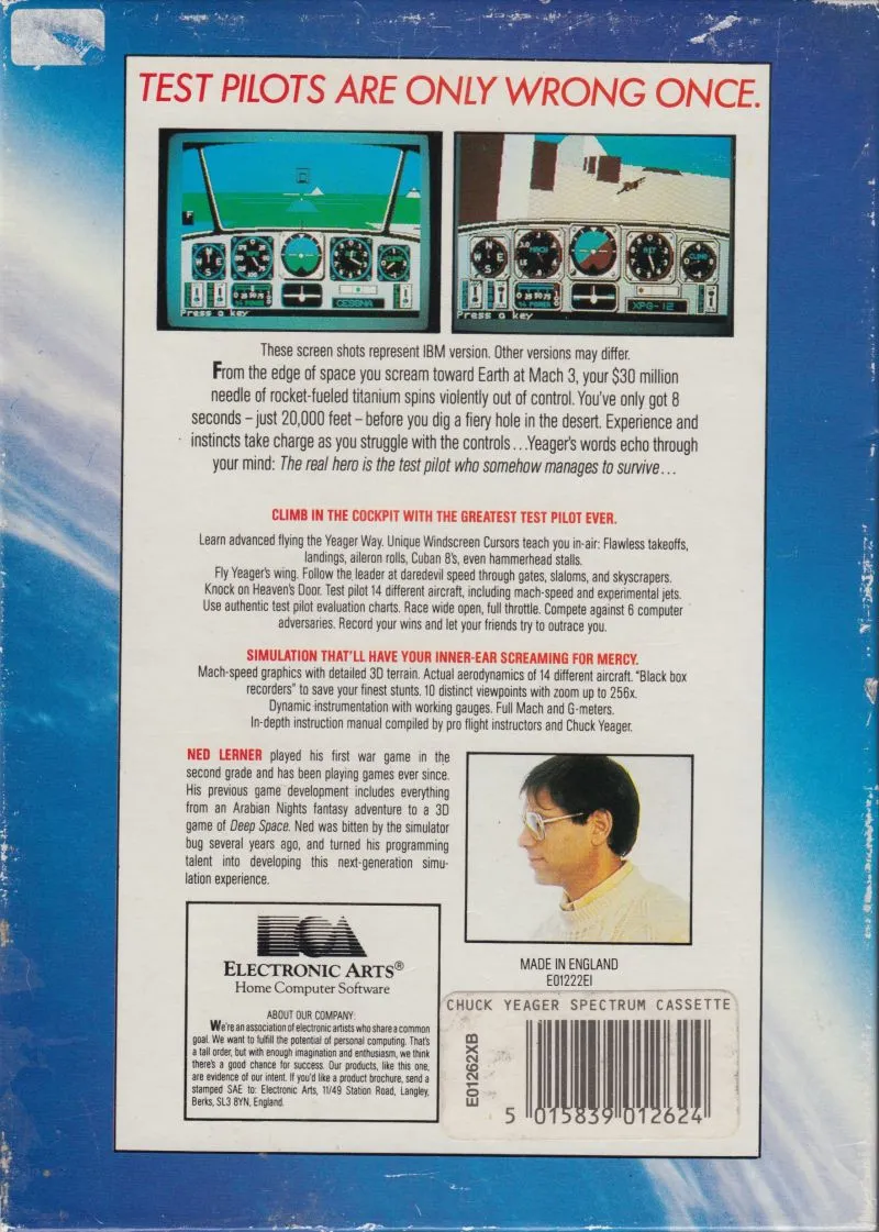 Chuck Yeager's Advanced Flight Trainer box back