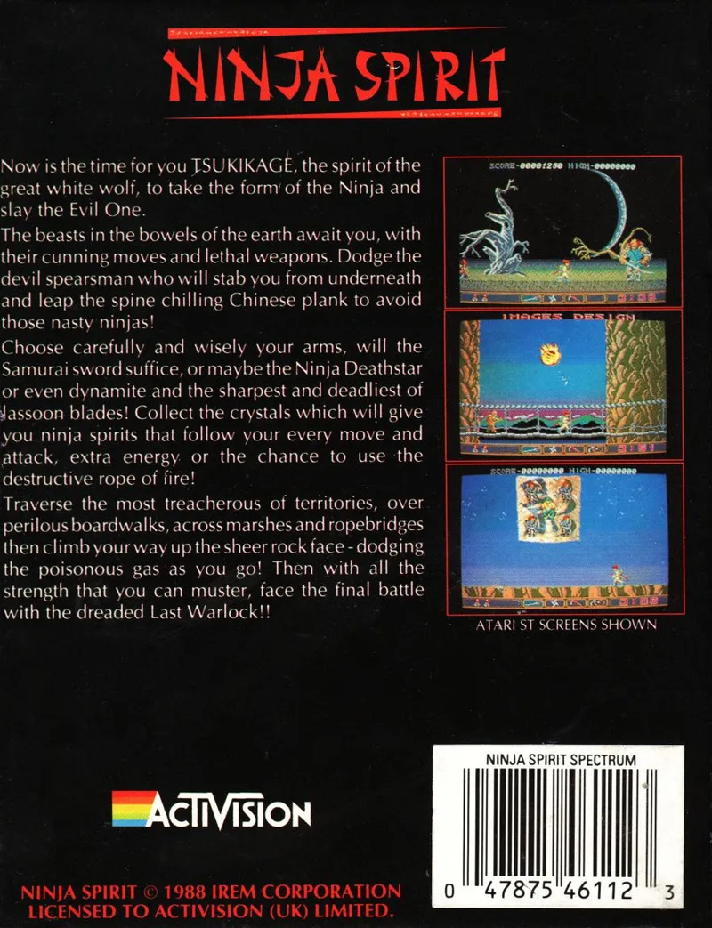 Ninja Spirit box back