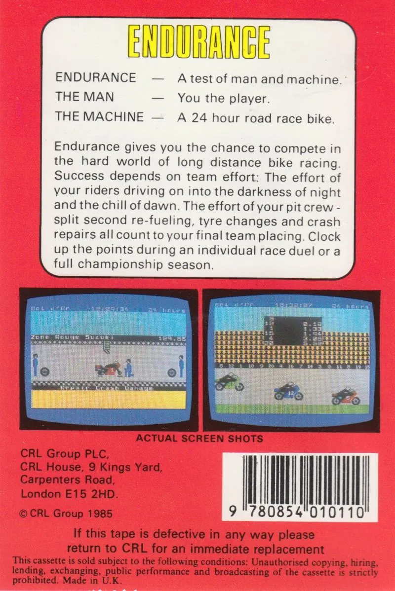 Endurance box back