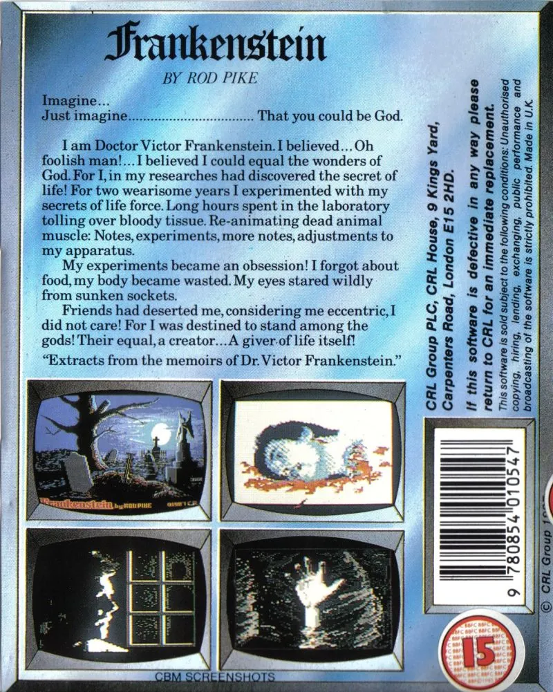 Frankenstein box back