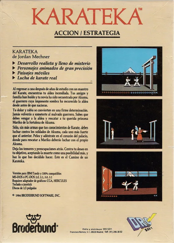 Karateka box back