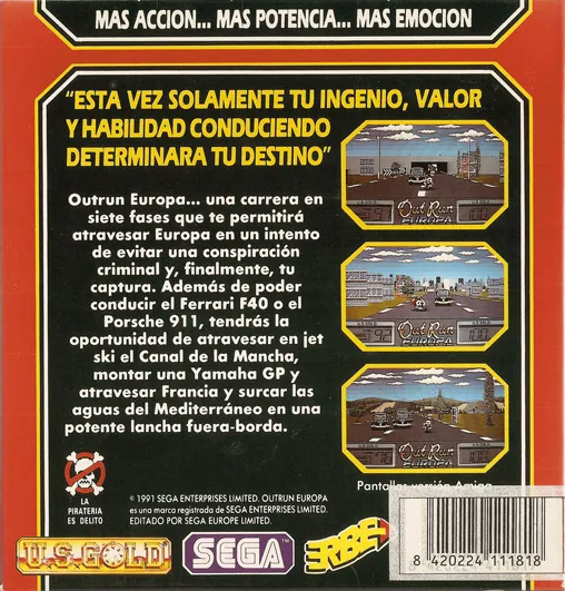 Out Run Europa box back
