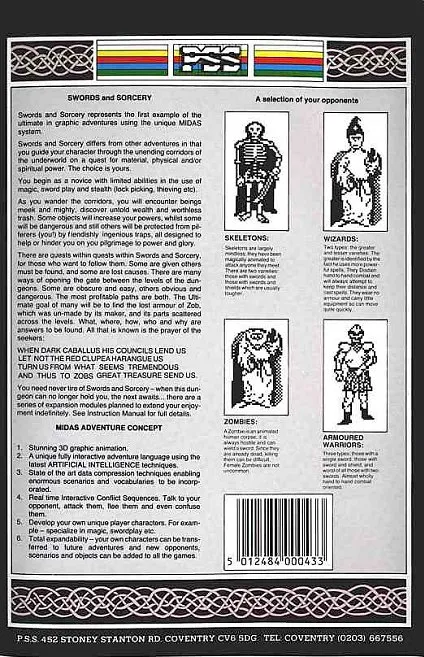 Swords & Sorcery box back