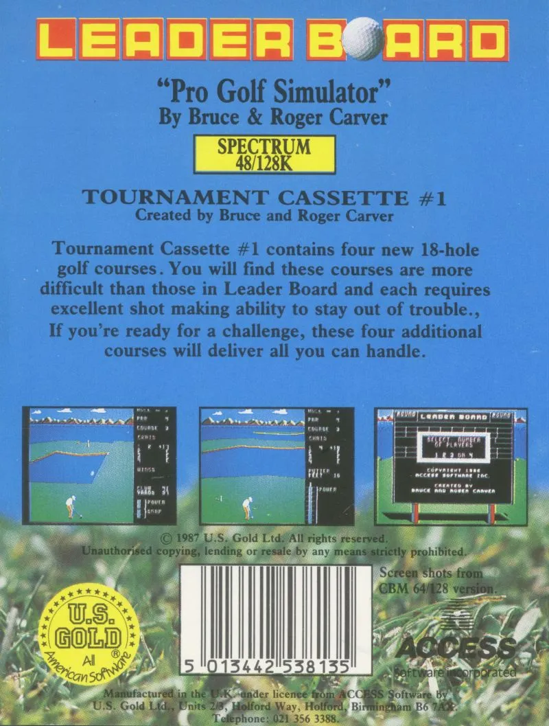 Leaderboard Tournament box back