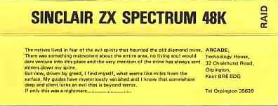 Raider of the Cursed Mine box back