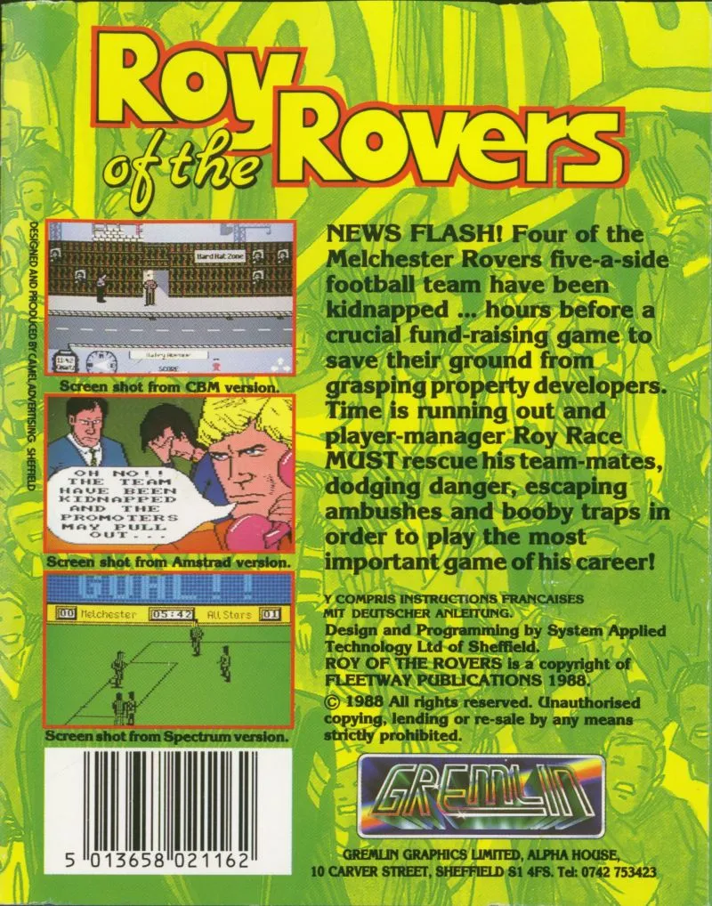 Roy of the Rovers box back