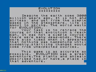 Evolution screenshot