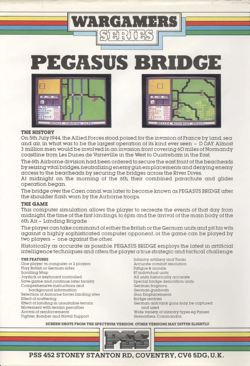 Pegasus Bridge box back