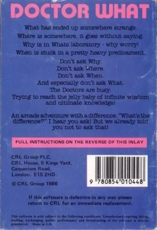 Doctor What! box back