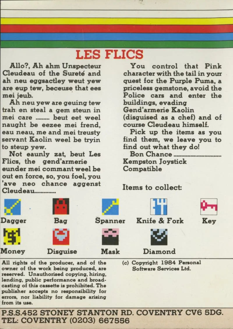 Les Flics box back