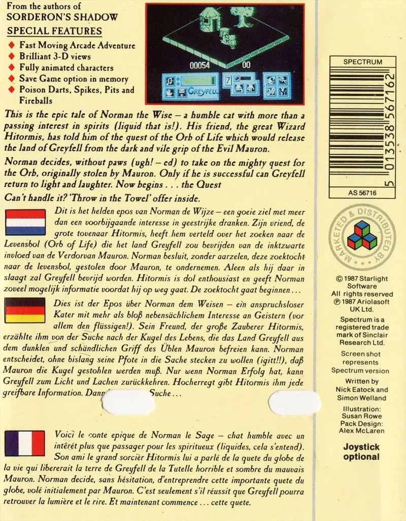 Greyfell: The Legend of Norman box back
