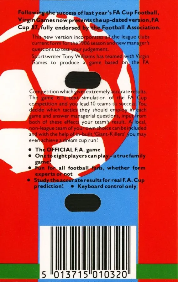 FA Cup Football box back