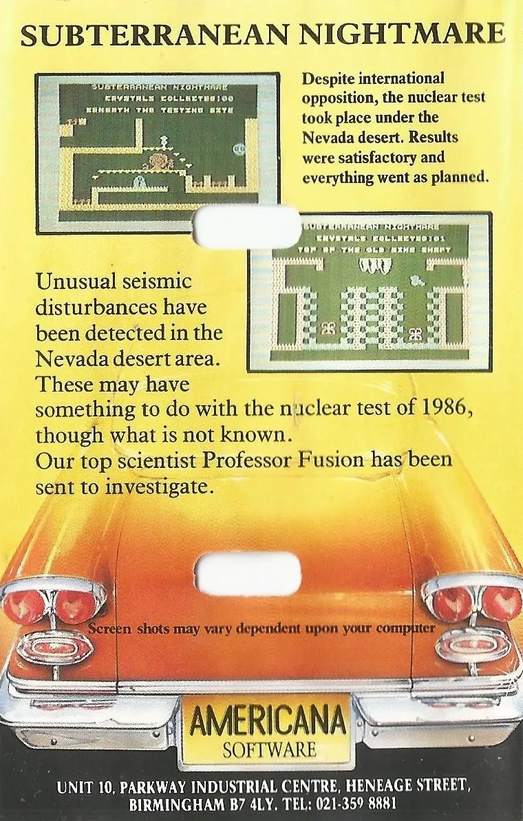 Subterranean Nightmare box back