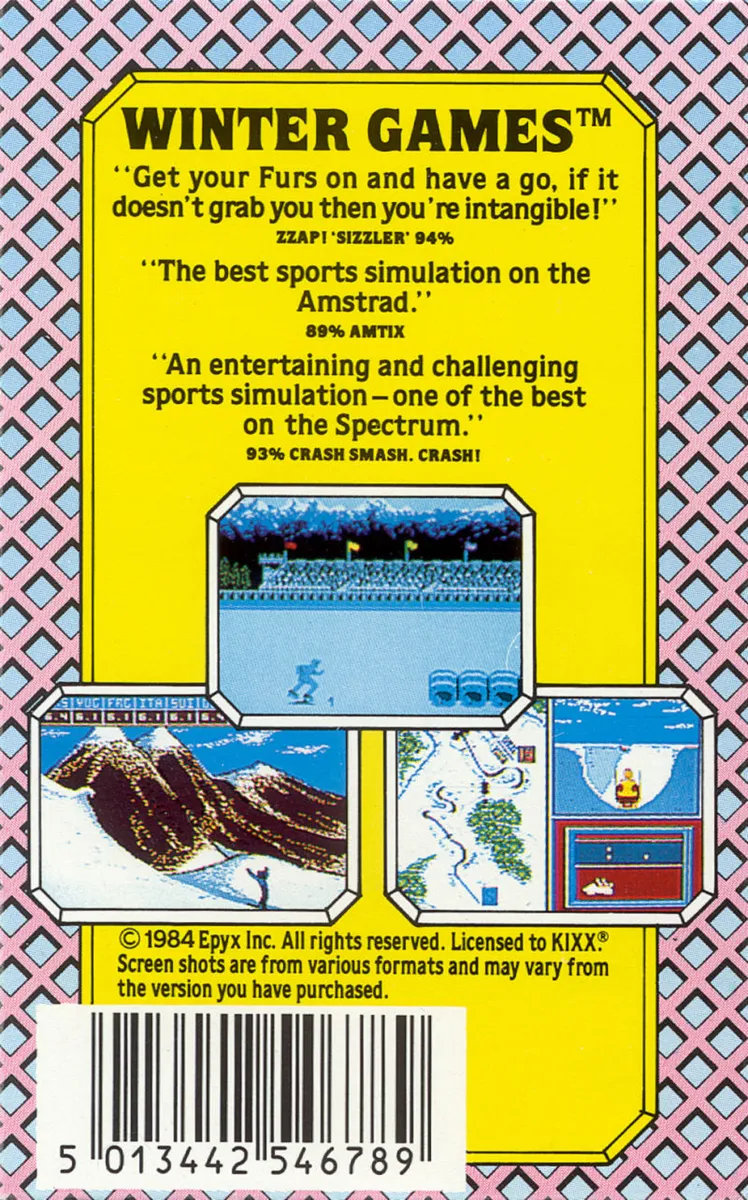 Winter Games box back