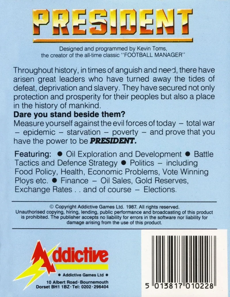 President box back