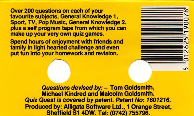Quiz Quest box back