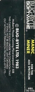 Manic Miner box back
