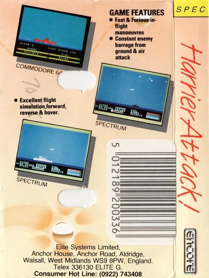 Harrier Attack box back