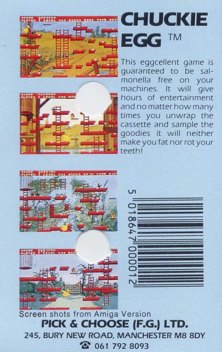 Chuckie Egg box back