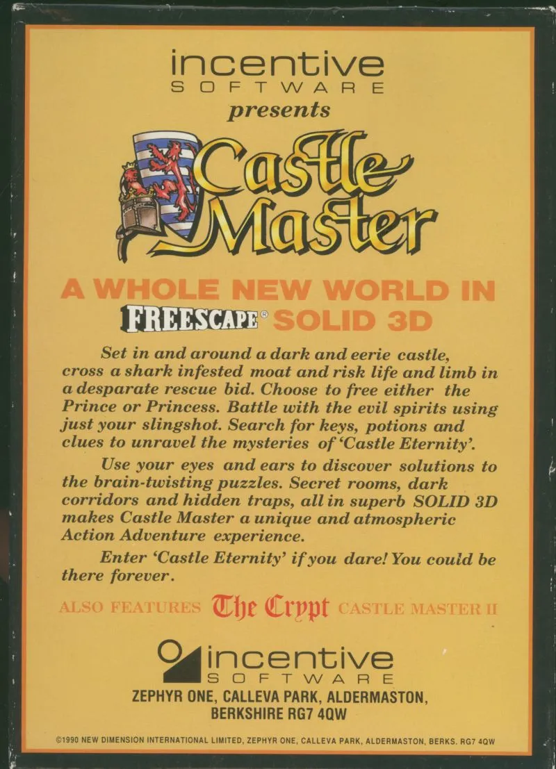 Castle Master II: The Crypt box back