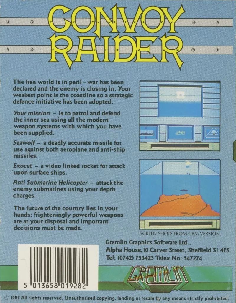 Convoy Raider box back