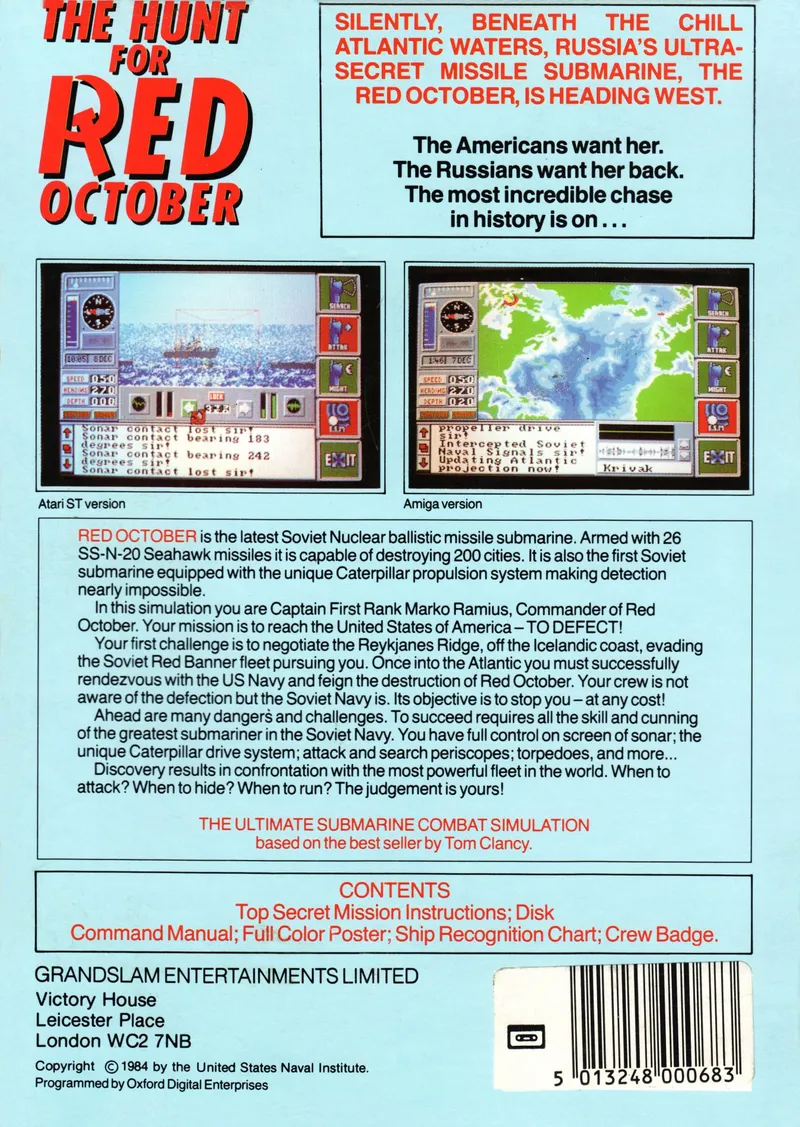 The Hunt for Red October box back
