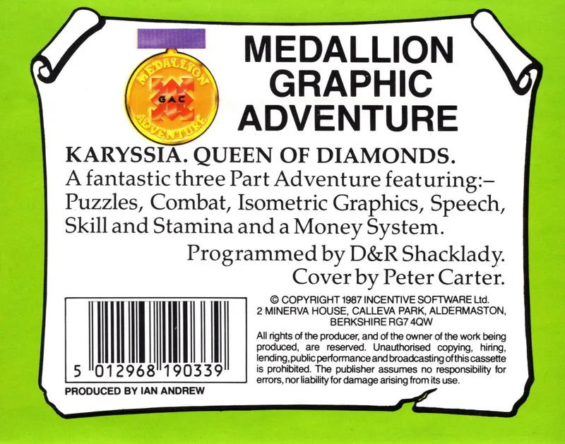 Karyssia: Queen of Diamonds box back