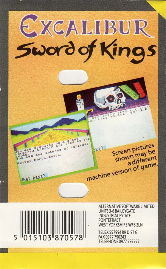Excalibur: Sword of Kings box back