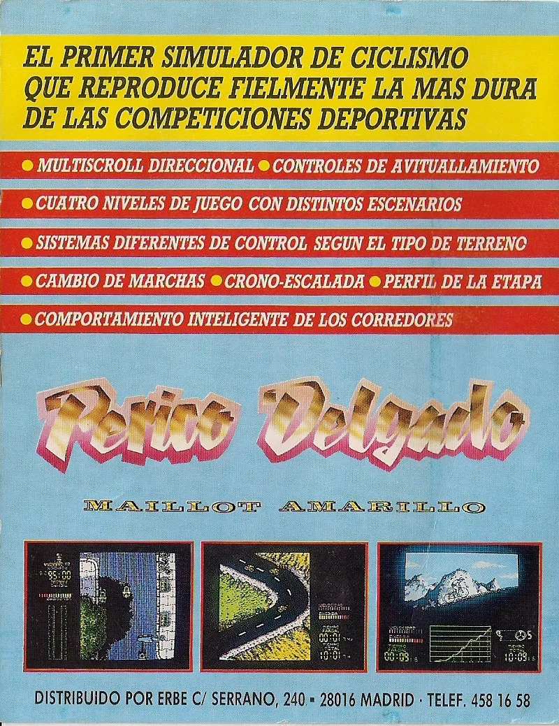 Perico Delgado: Maillot Amarillo box back