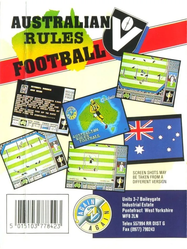 Australian Rules Football box back