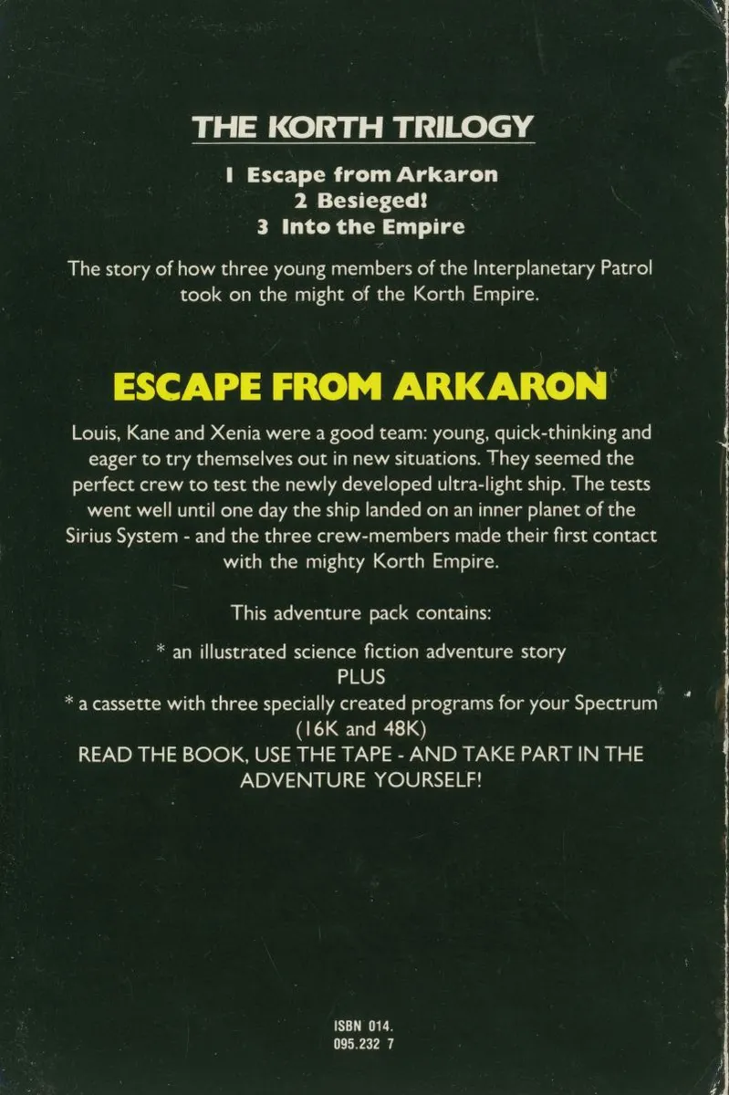 The Korth Trilogy 1: Escape from Arkaron box back