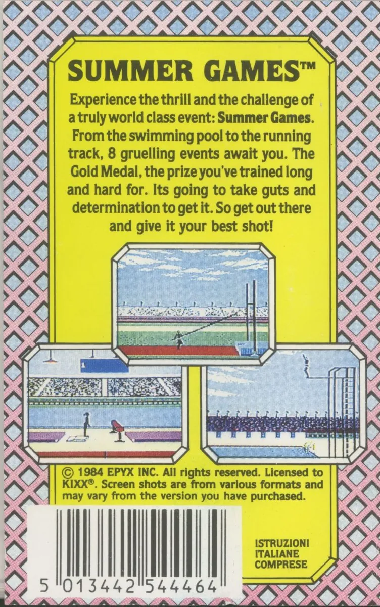 Summer Games box back