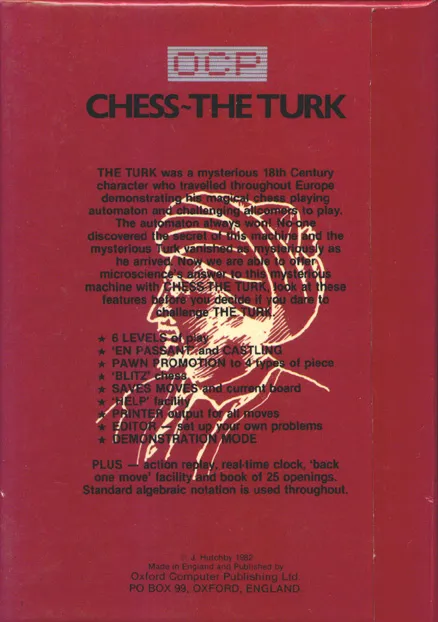 Chess: The Turk box back