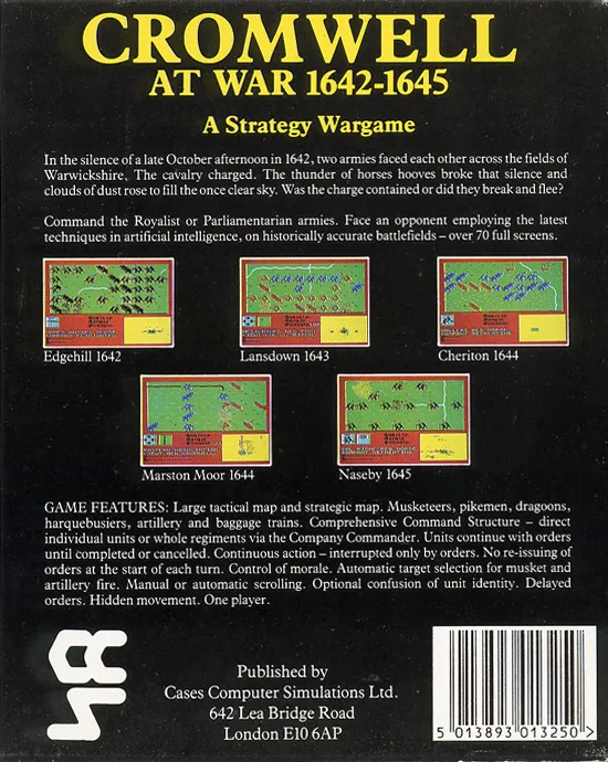 Cromwell at War 1642-1645 box back