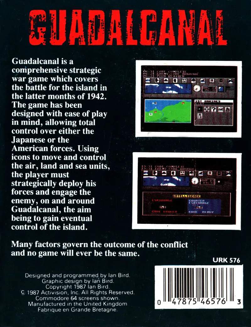 Guadalcanal box back