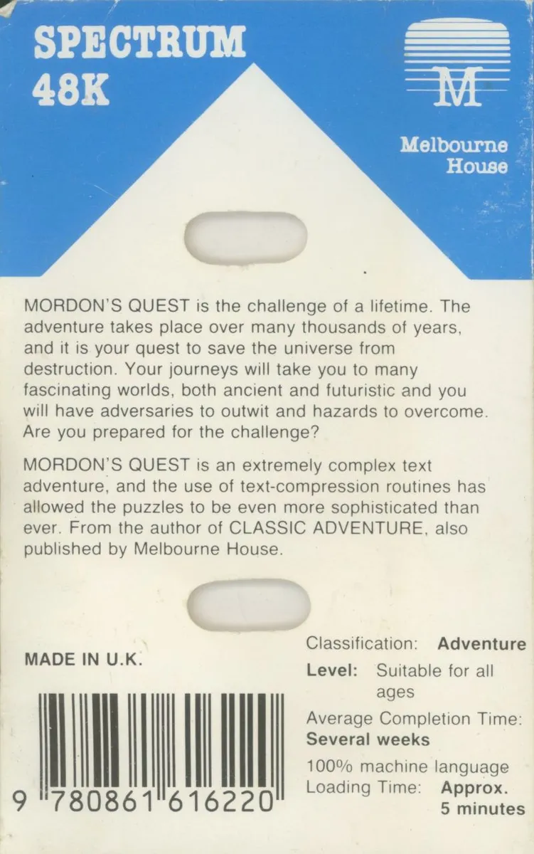 Mordon's Quest box back