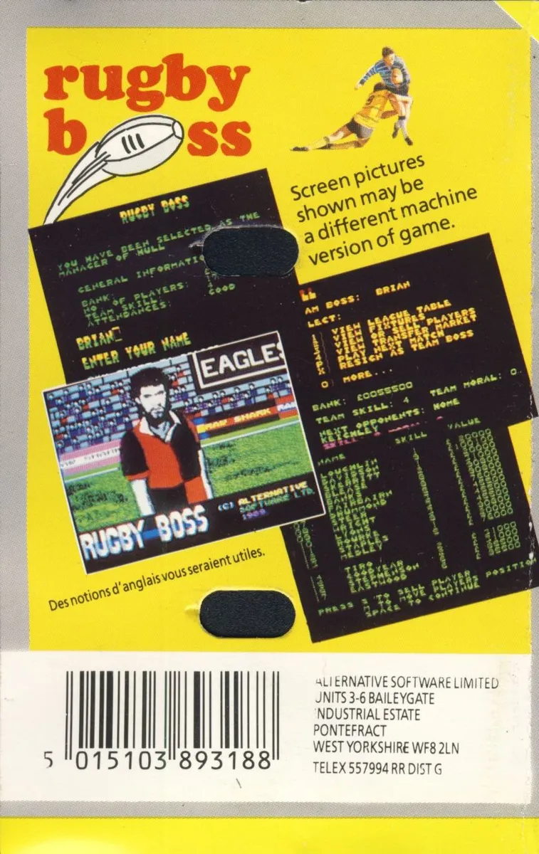Rugby Boss box back