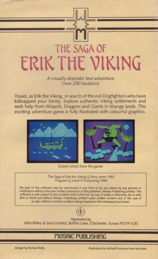 The Saga of Erik the Viking box back