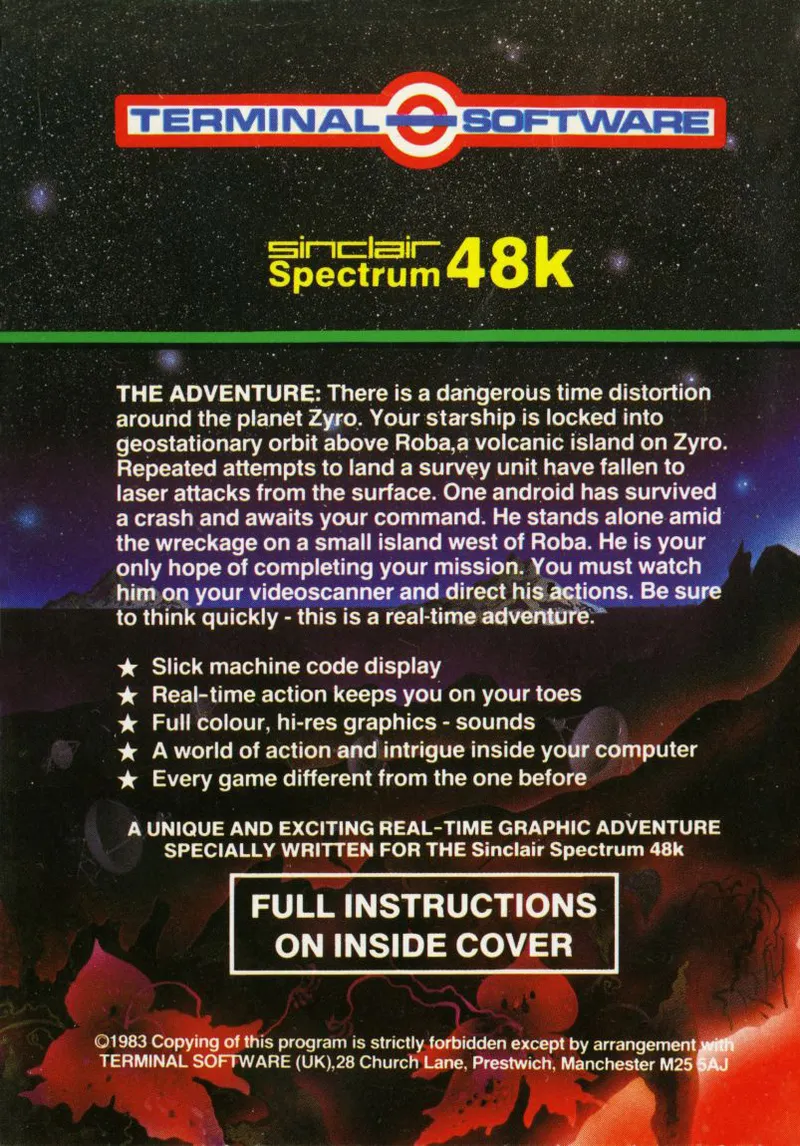Space Island box back