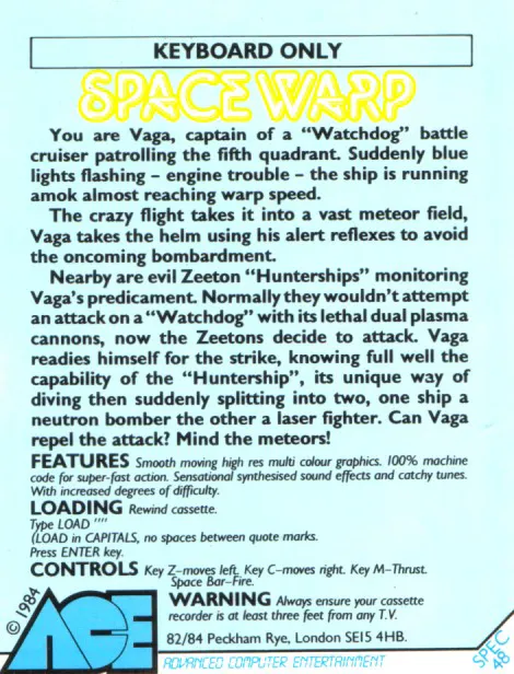 Space Warp box back