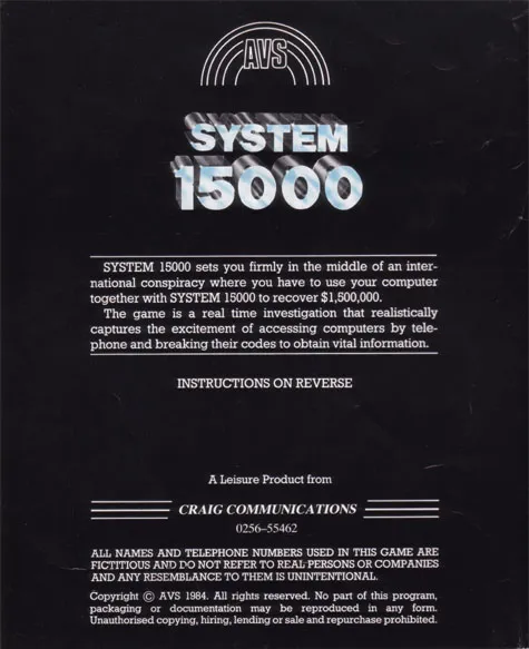 System 15000: 2nd Edition box back