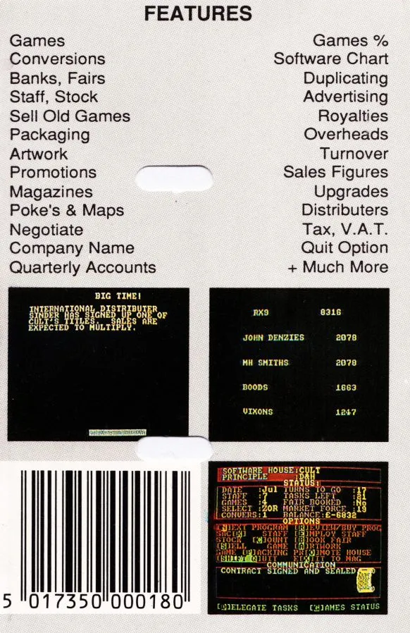Software House box back