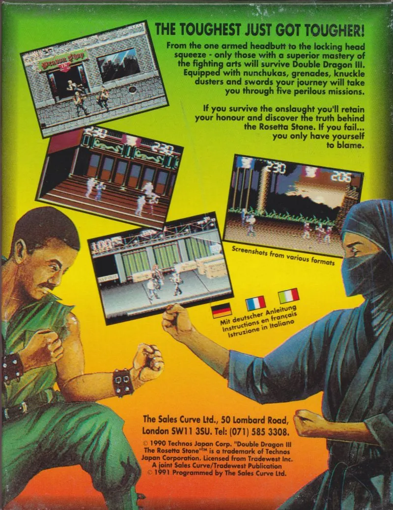 Double Dragon III: The Rosetta Stone box back