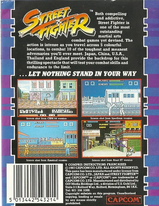 Street Fighter box back