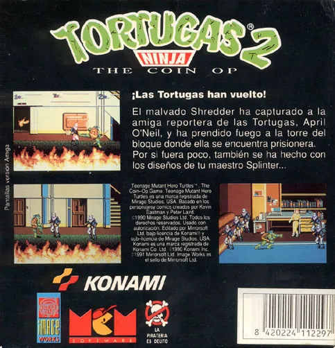 Teenage Mutant Hero Turtles: The Coin-Op box back
