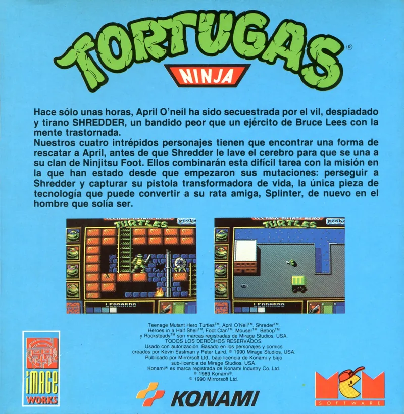 Teenage Mutant Hero Turtles box back