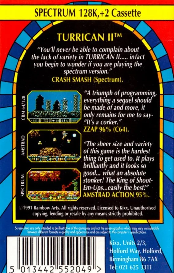 Turrican II: The Final Fight box back